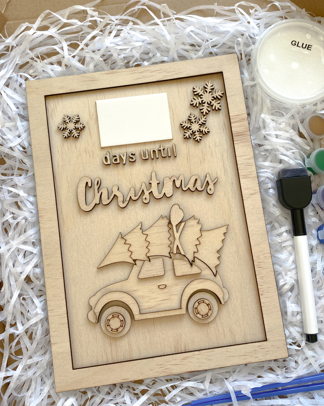 DIY Wooden Christmas Countdown Board – Paint & Display Craft Kit