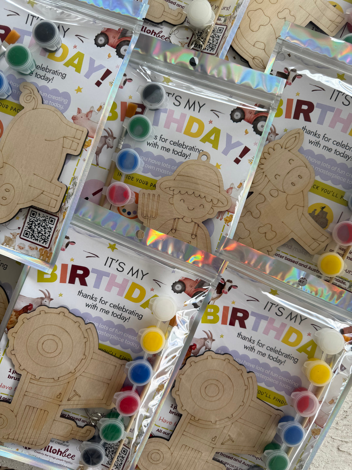 Farm Animal Wooden Party Favours