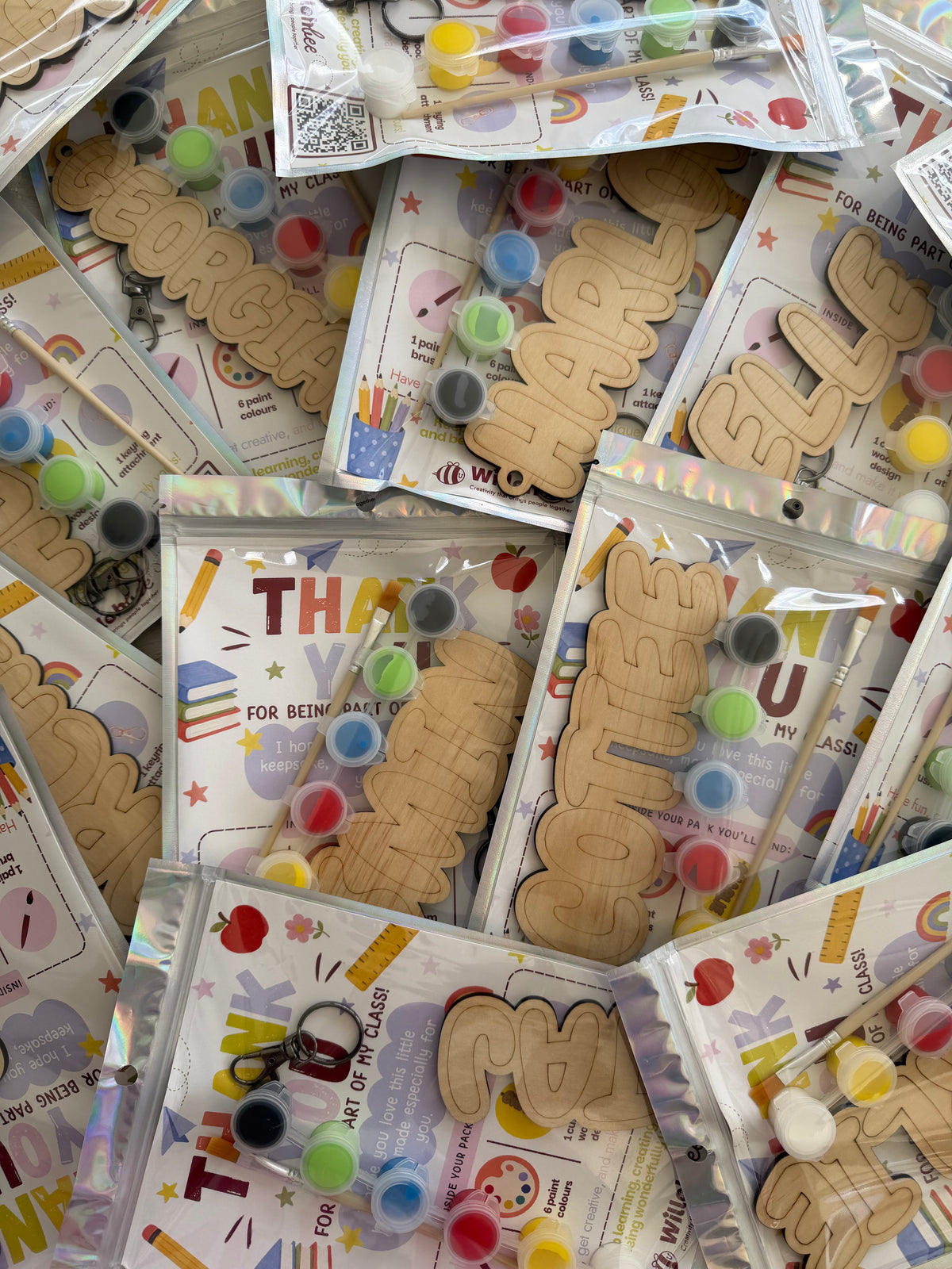Personalised Paint Your Own Name Keyring – Student Gift Kit