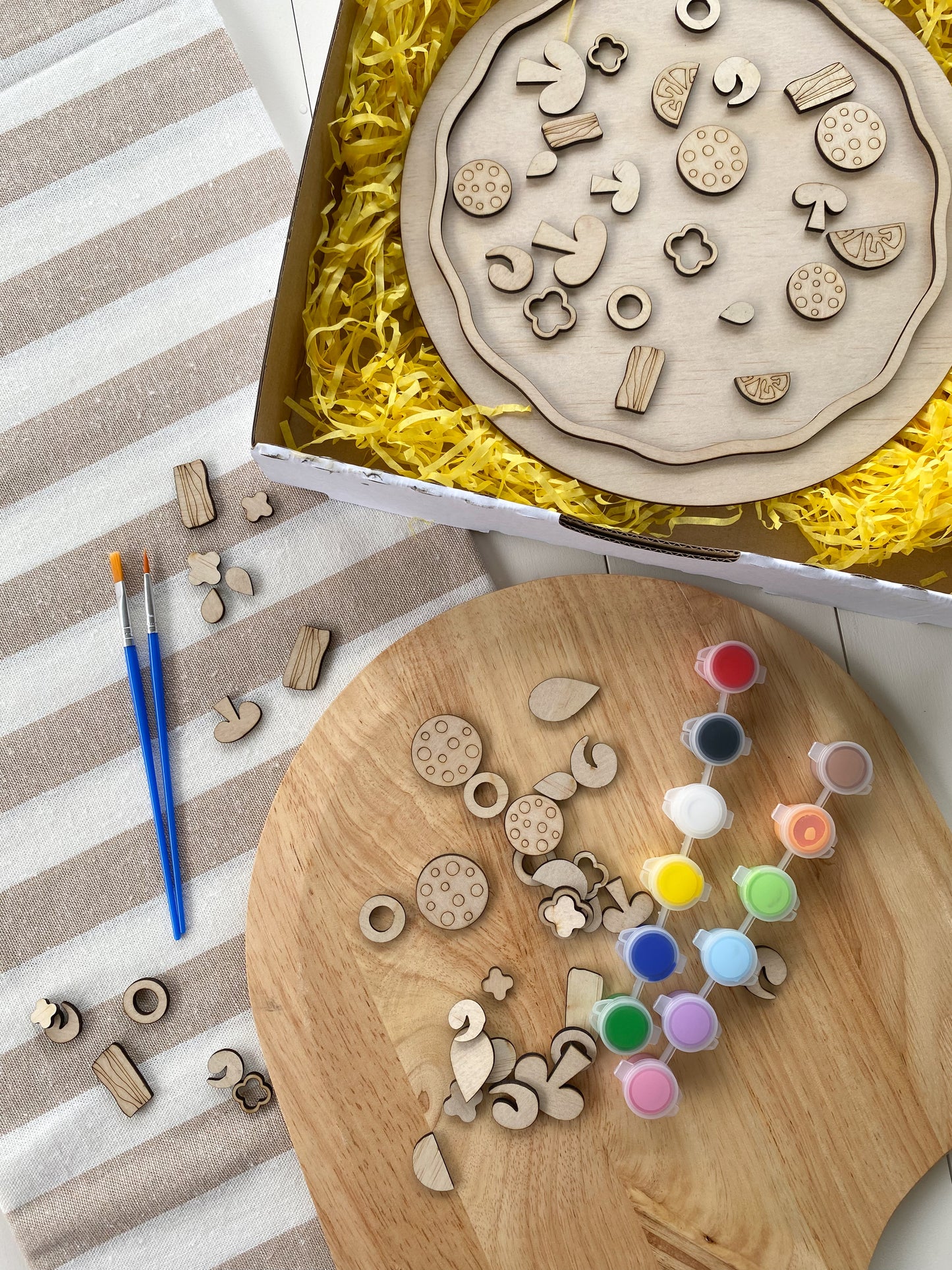 Pizza Party Wooden Painting Kit