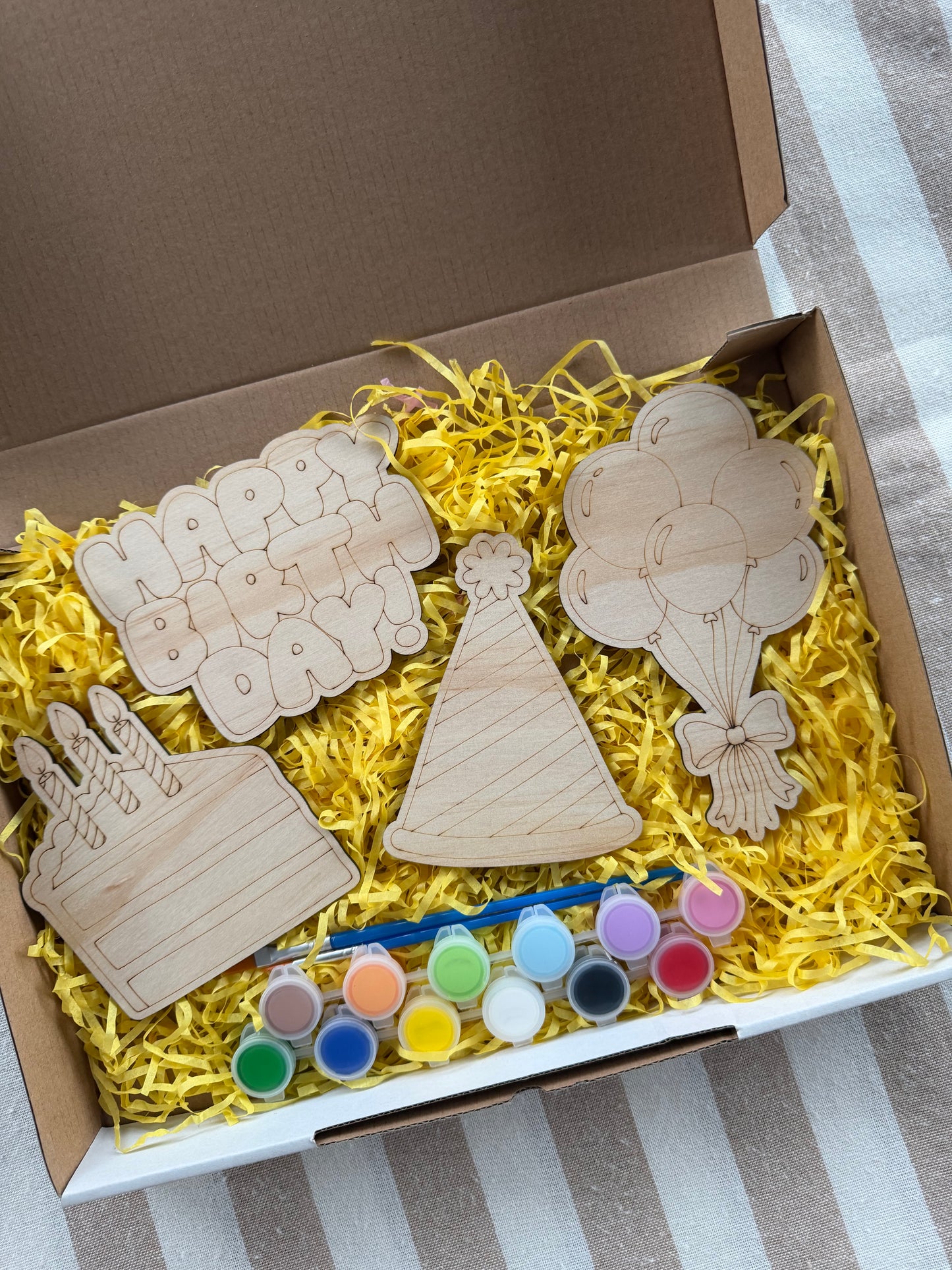 Happy Birthday Wooden Painting Set
