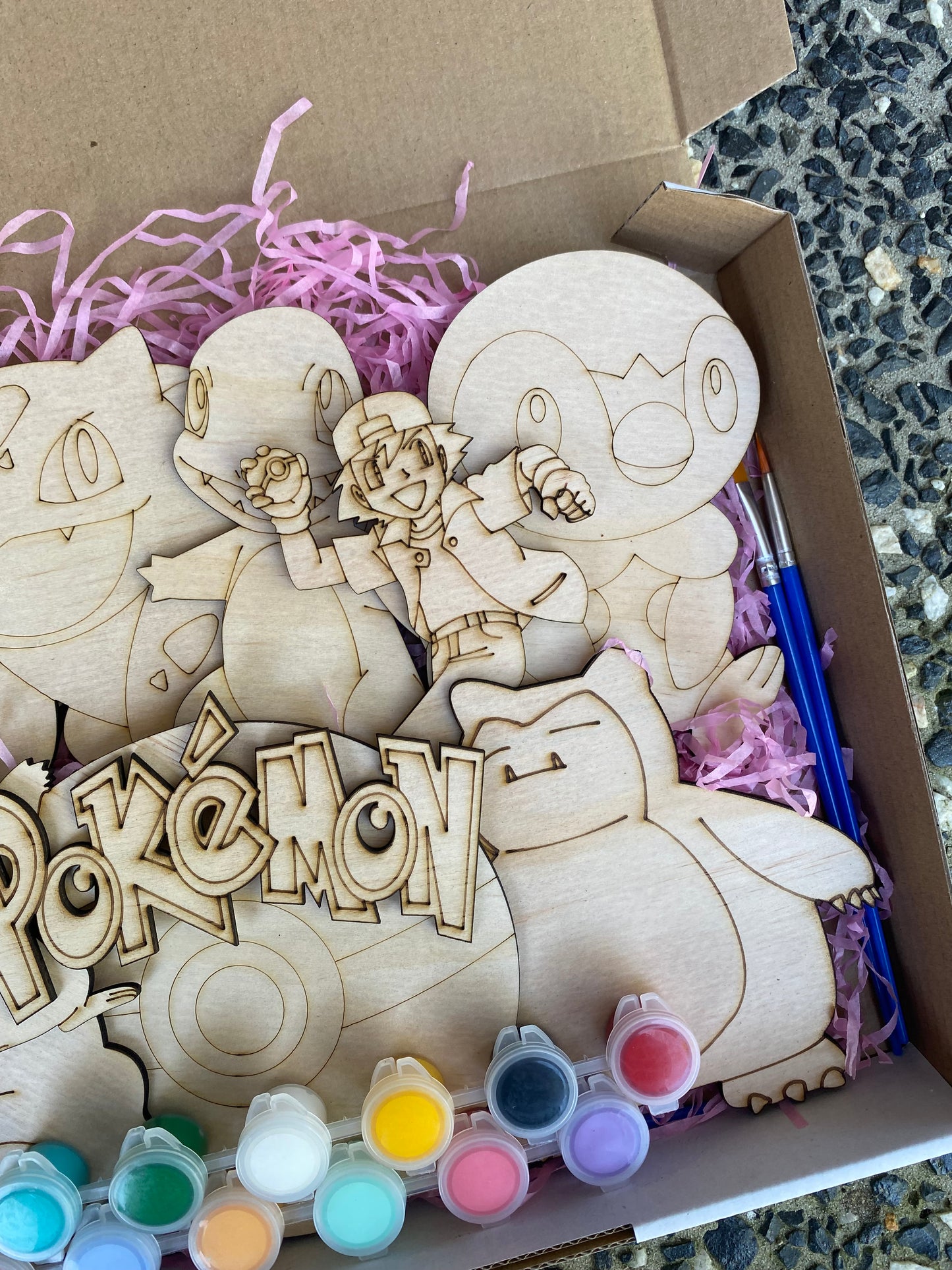 Pocket Monster Inspired Wooden Painting Kit