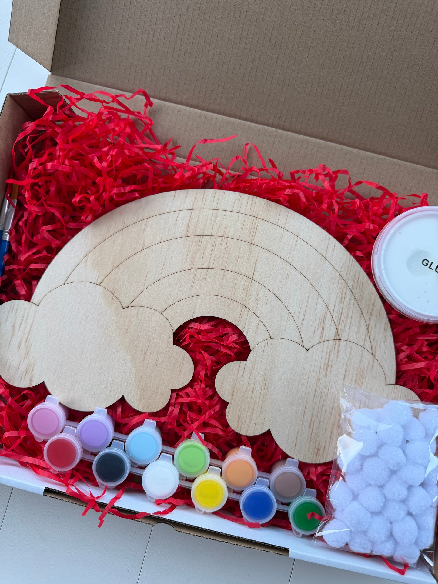 Rainbow Pom Pom Wooden Craft Kit