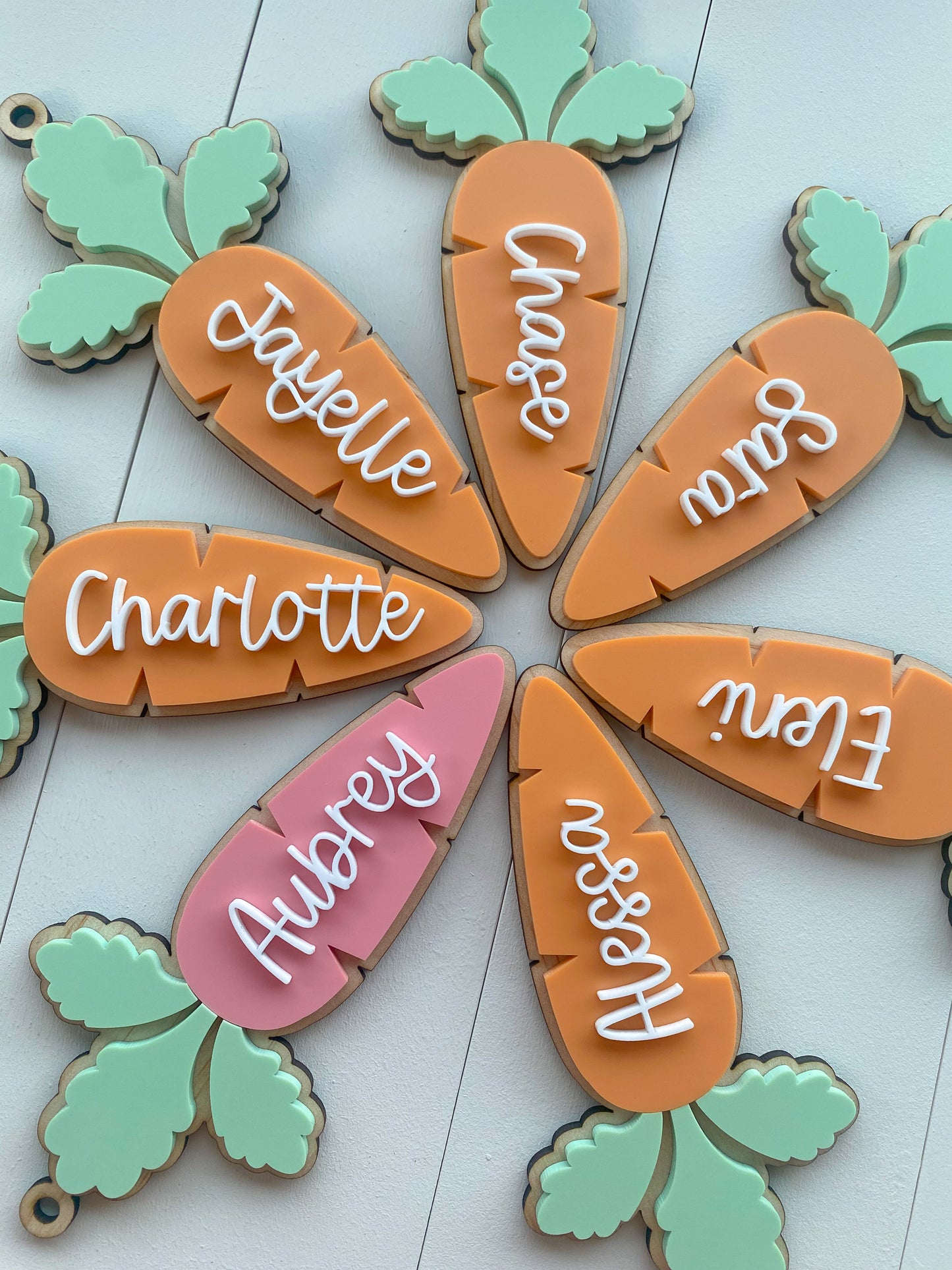Easter Themed Carrot Name Tags