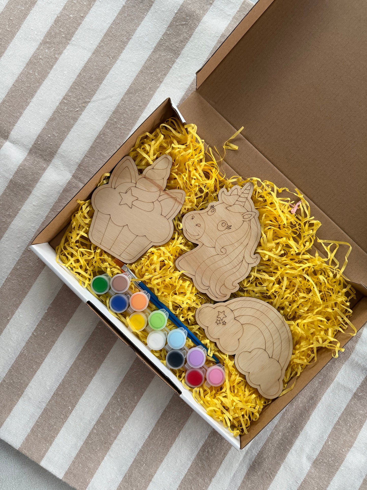 Unicorn & Rainbow Wooden Painting Set