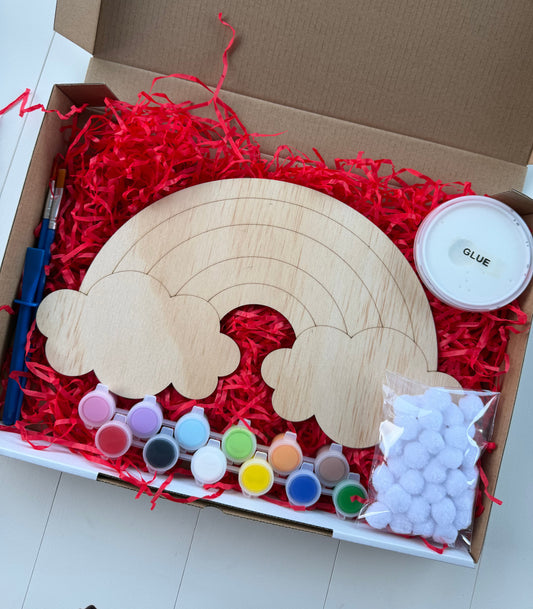 Rainbow Pom Pom Wooden Craft Kit