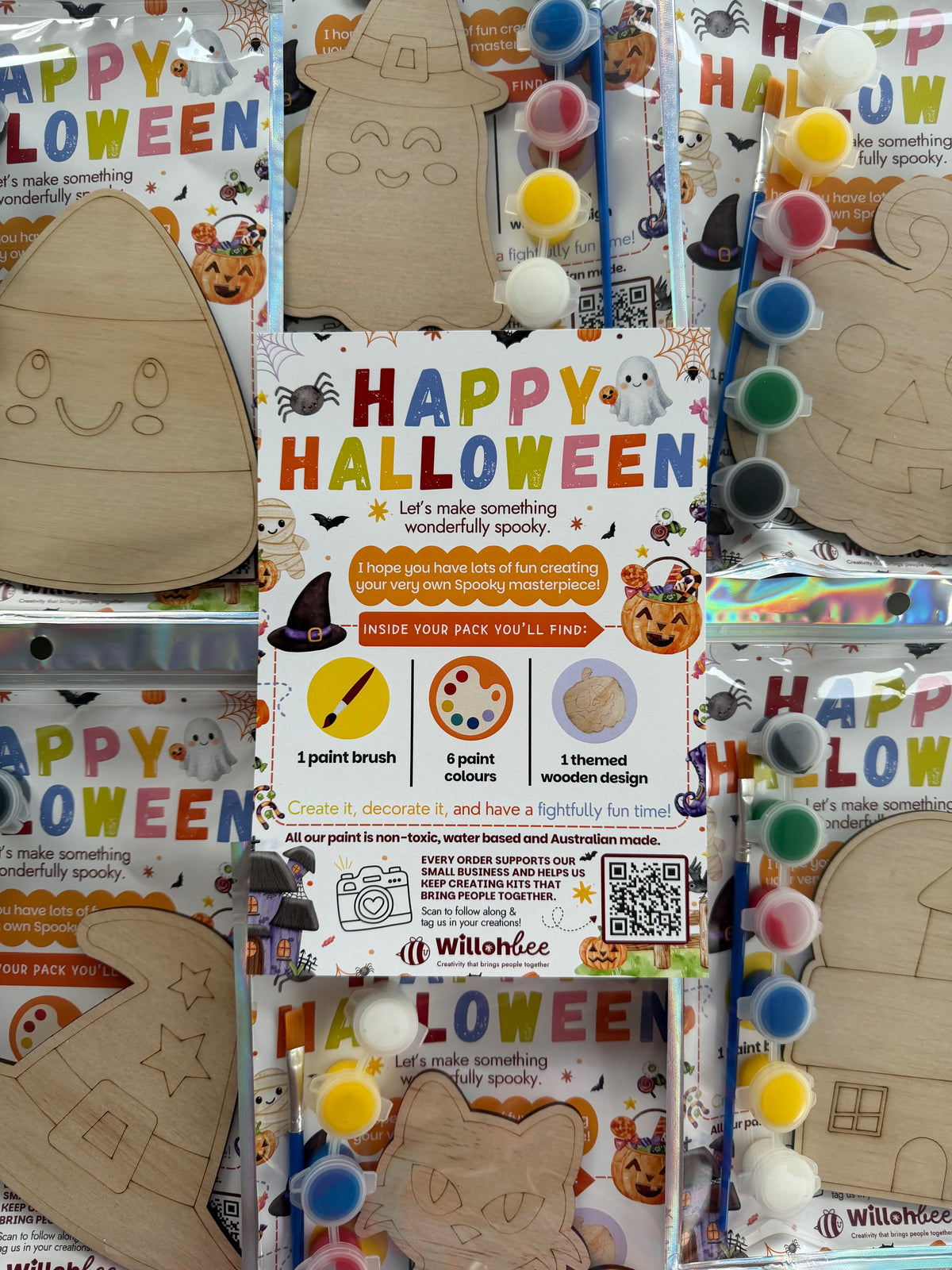 Halloween Wooden Party Favours – Kids Paint Your Own Craft Kits