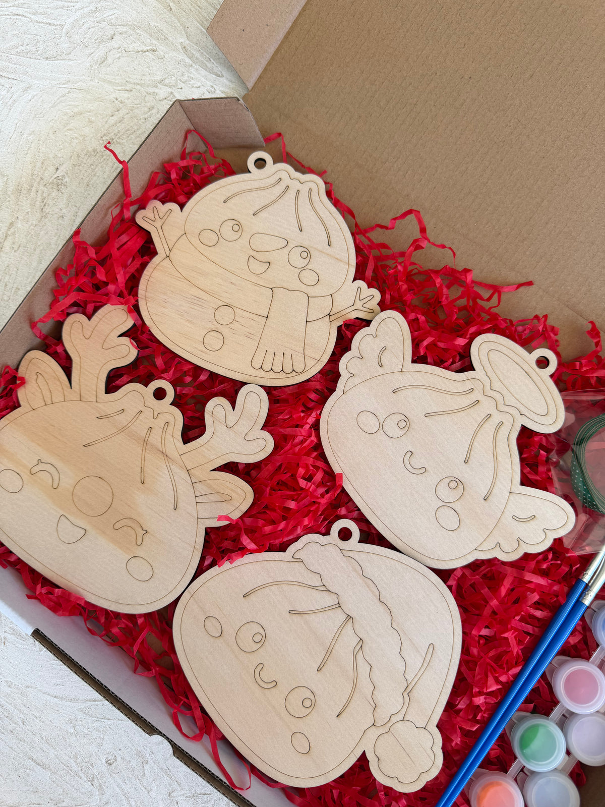 Dumpling Squishy Inspired Christmas Ornament Paint Kit (4 Pack)