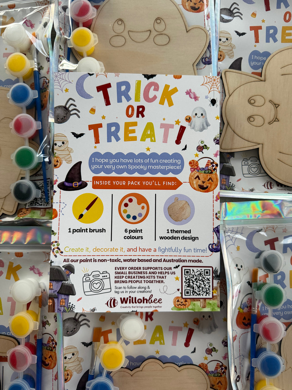 Trick or Treat Wooden Party Favours – Non Candy Halloween Treats