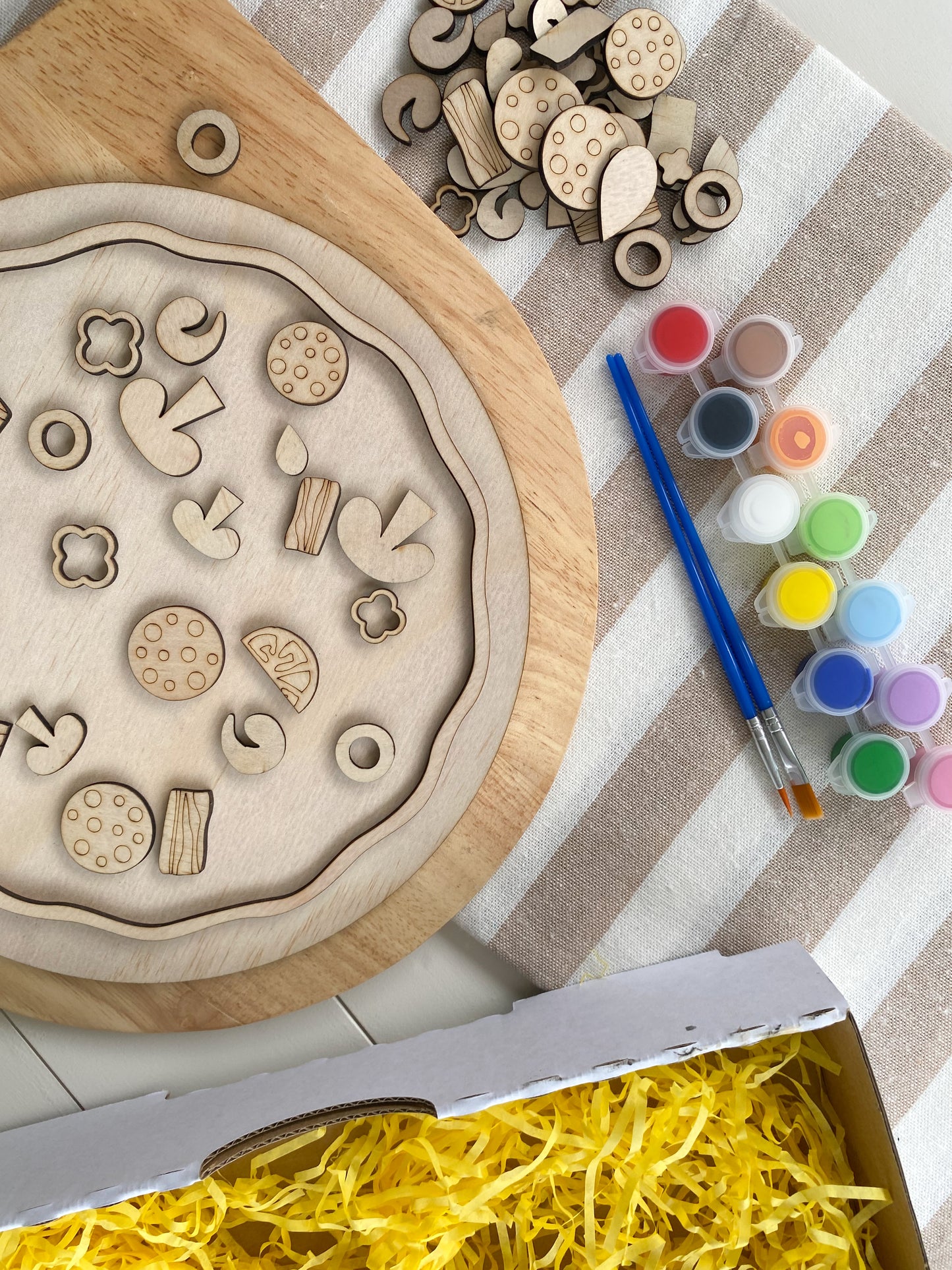 Pizza Party Wooden Painting Kit