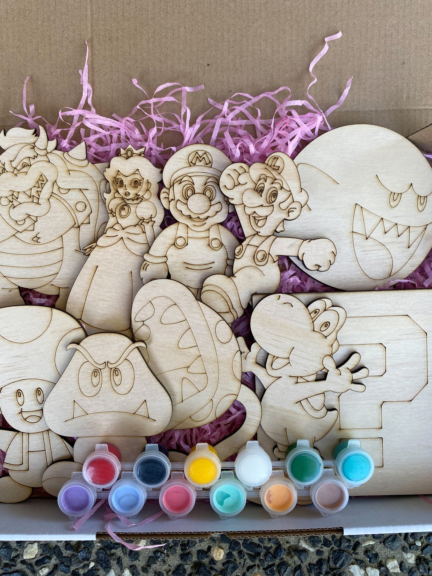 Mario Inspired Wooden Painting Kit