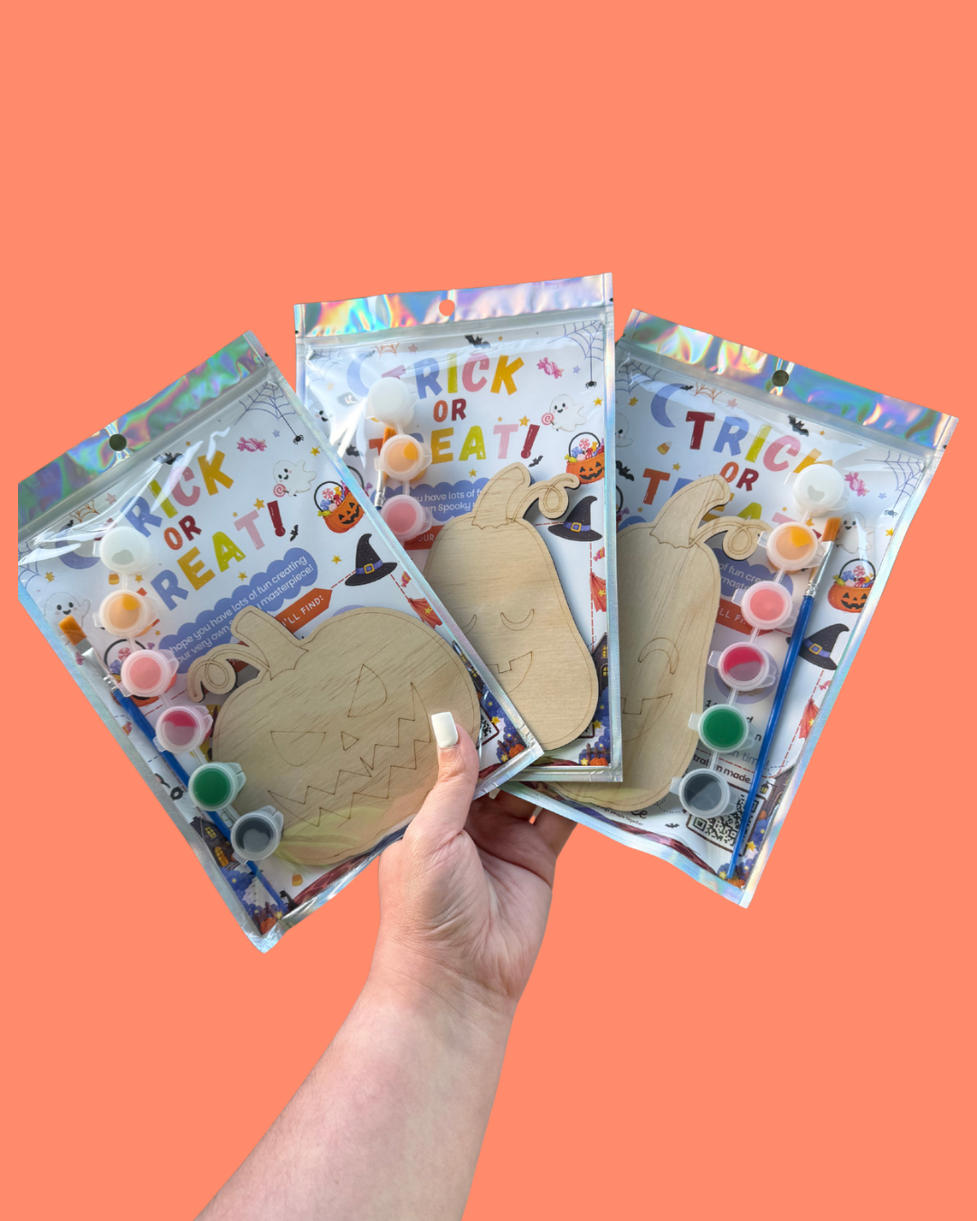 Trick or Treat Wooden Party Favours – Non Candy Halloween Treats