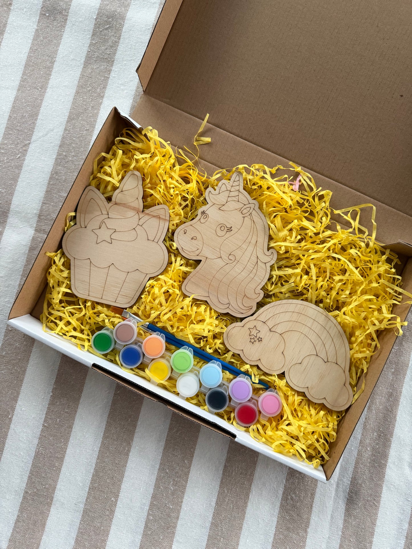 Unicorn & Rainbow Wooden Painting Set