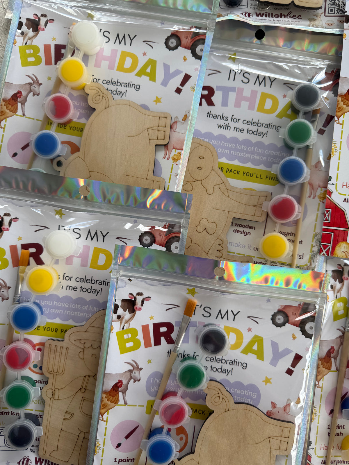 Farm Animal Wooden Party Favours