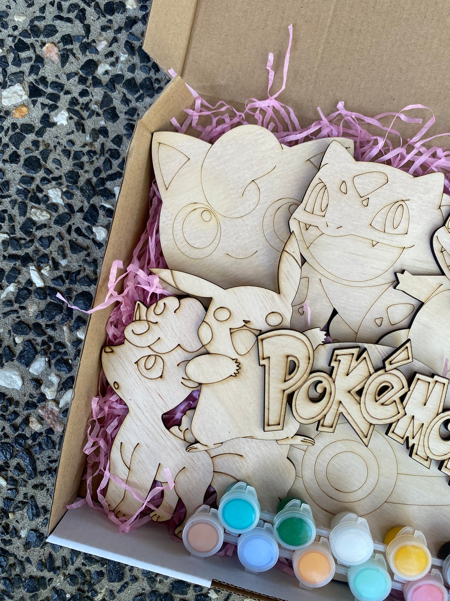 Pocket Monster Inspired Wooden Painting Kit