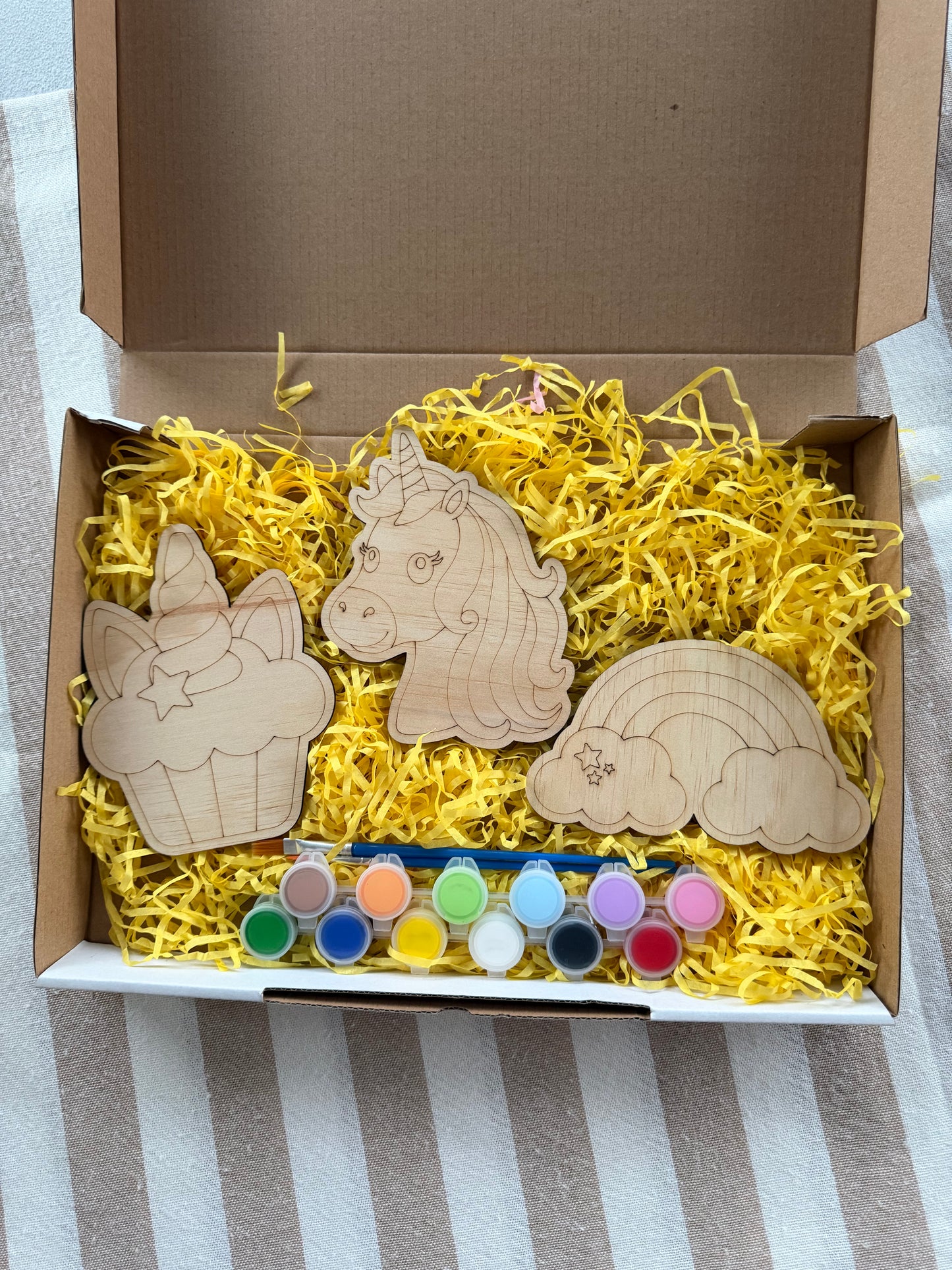 Unicorn & Rainbow Wooden Painting Set