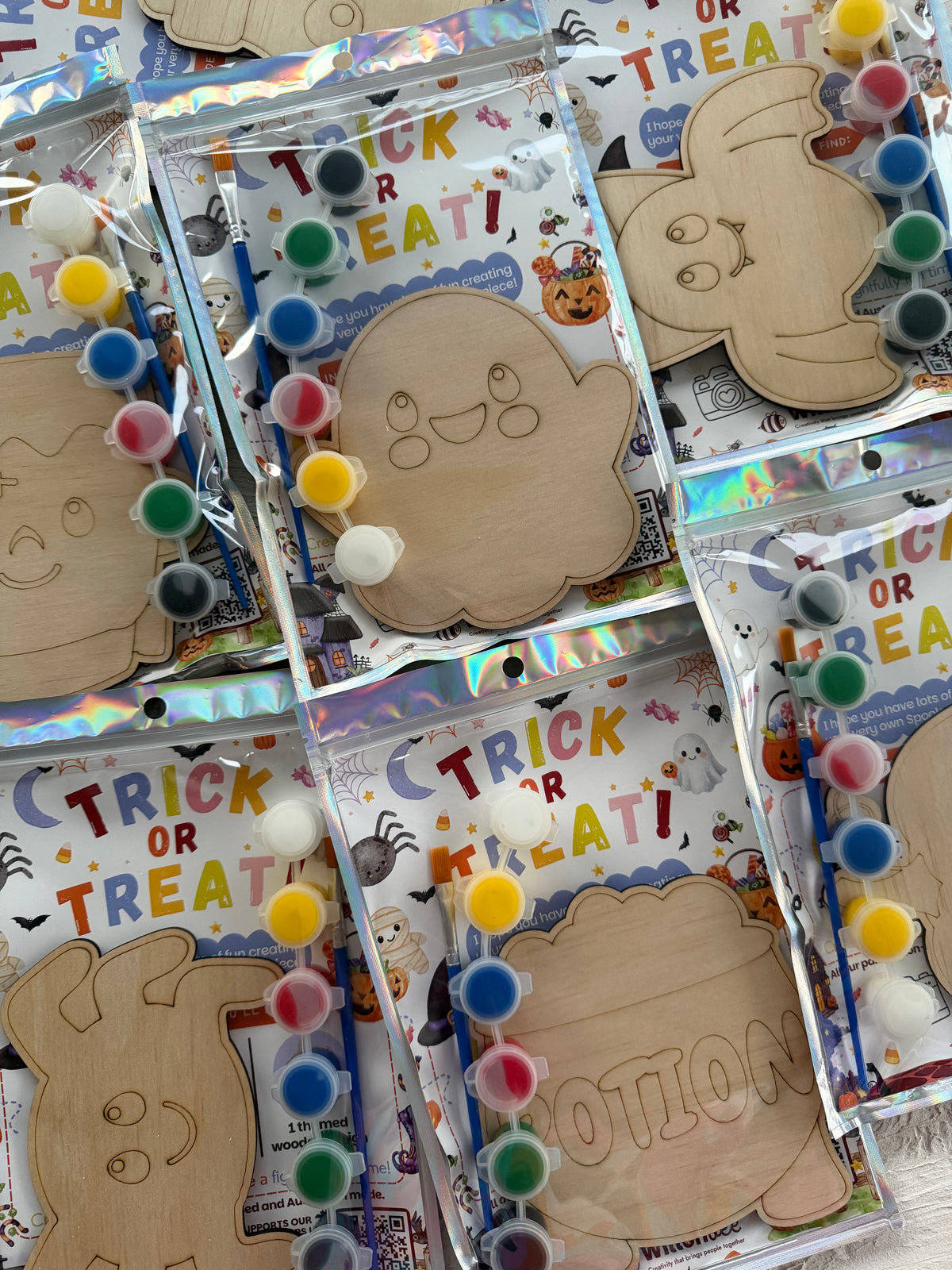 Trick or Treat Wooden Party Favours – Non Candy Halloween Treats