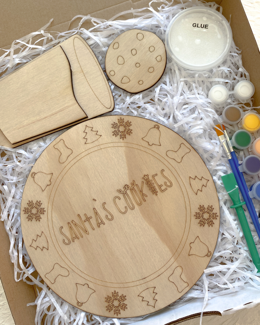 Santa’s Cookies Plate Painting Kit – DIY Christmas Eve Keepsake