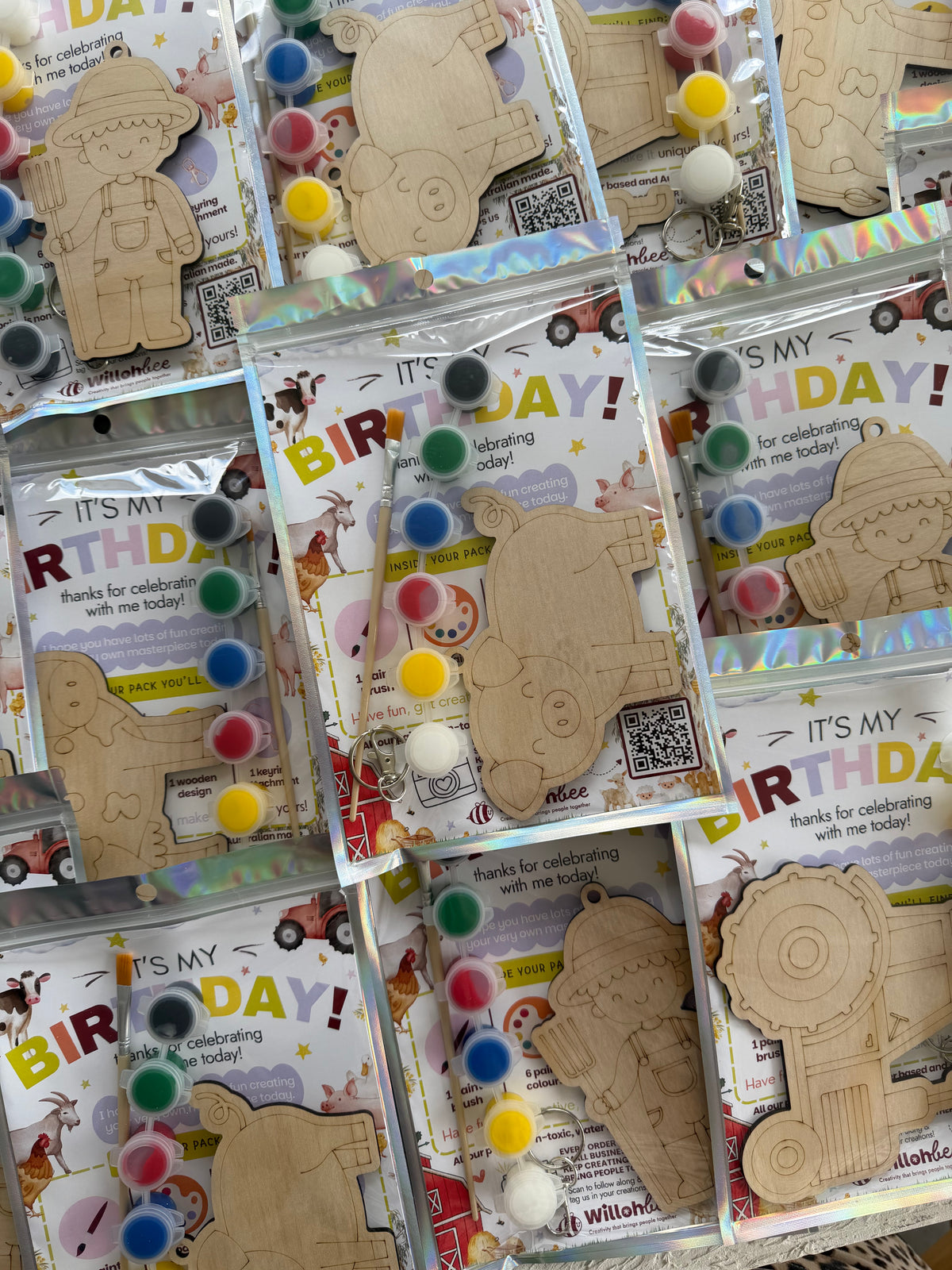 Farm Animal Wooden Party Favours