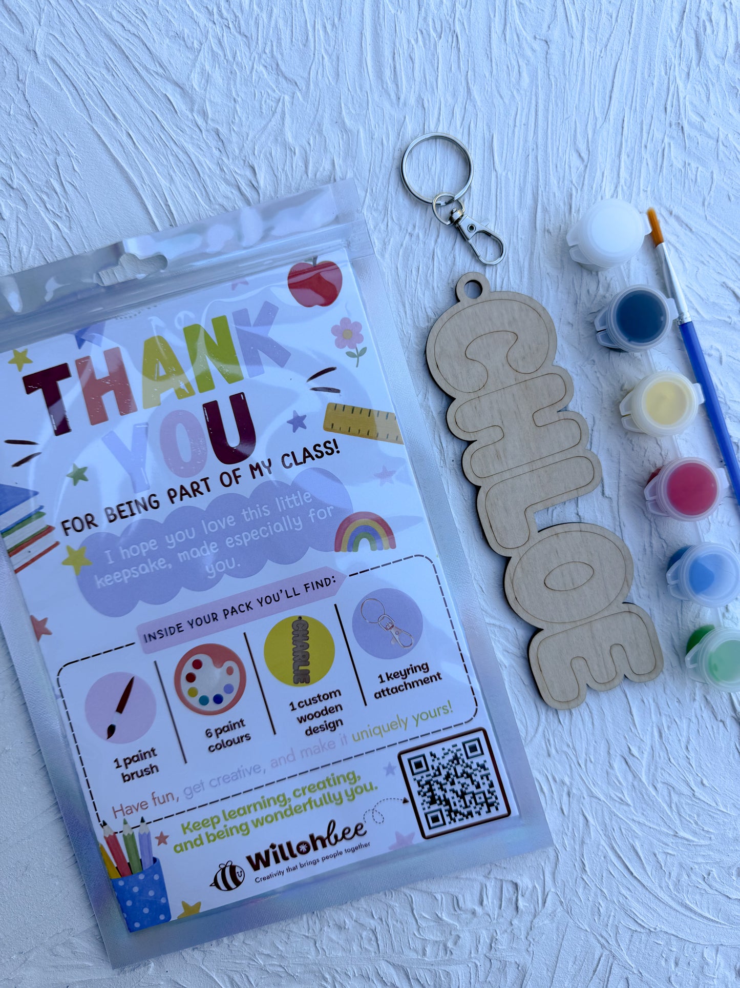 Personalised Paint Your Own Name Keyring – Student Gift Kit