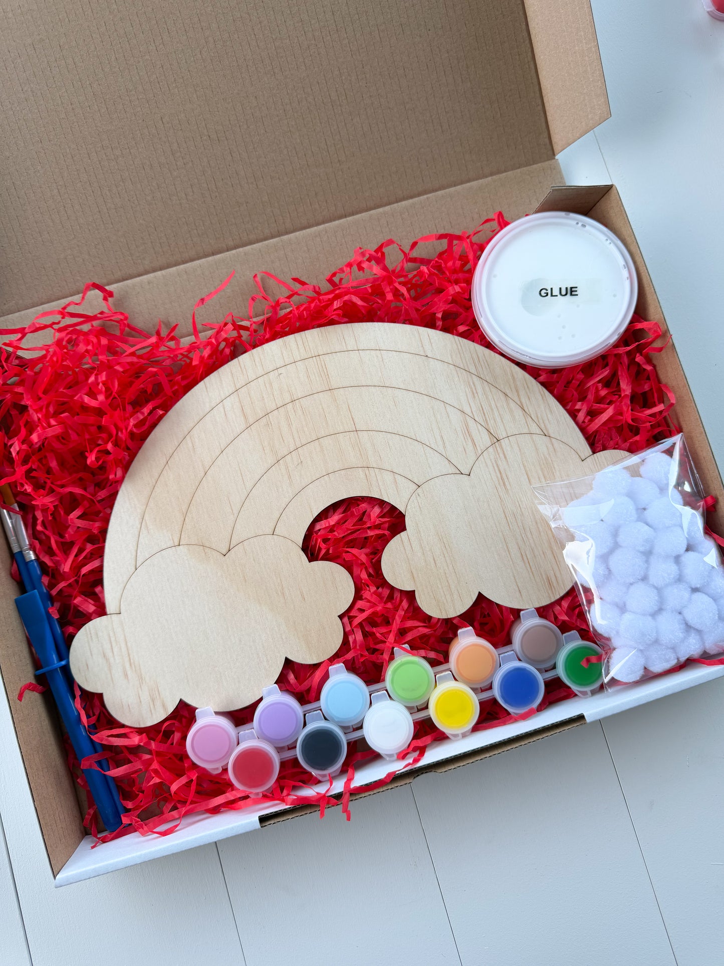 Rainbow Pom Pom Wooden Craft Kit