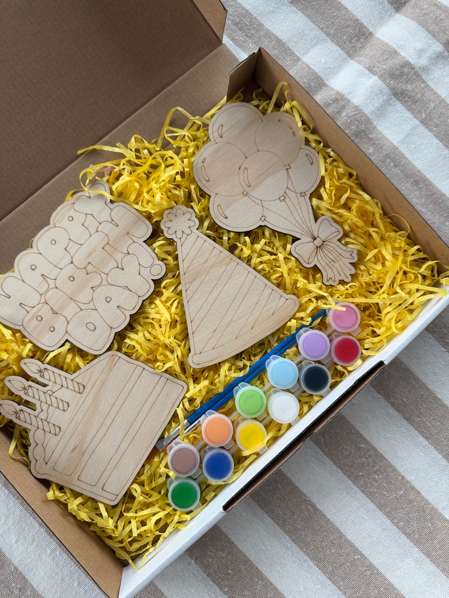 Happy Birthday Wooden Painting Set