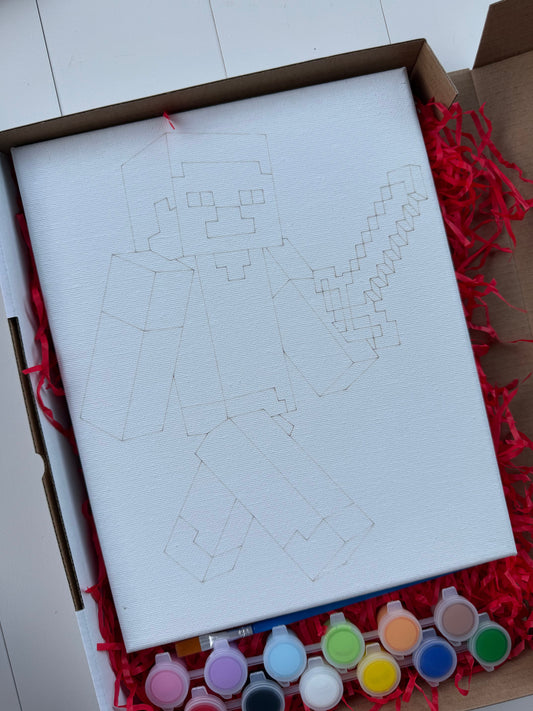 Steve (Minecraft) Inspired Painting Kit