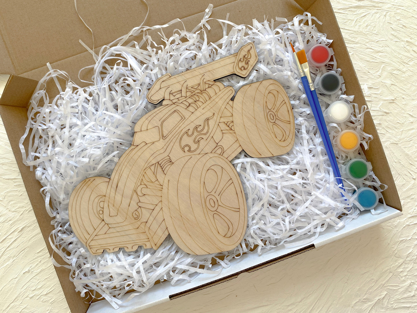 Rev & Race Wooden Car Painting Kit