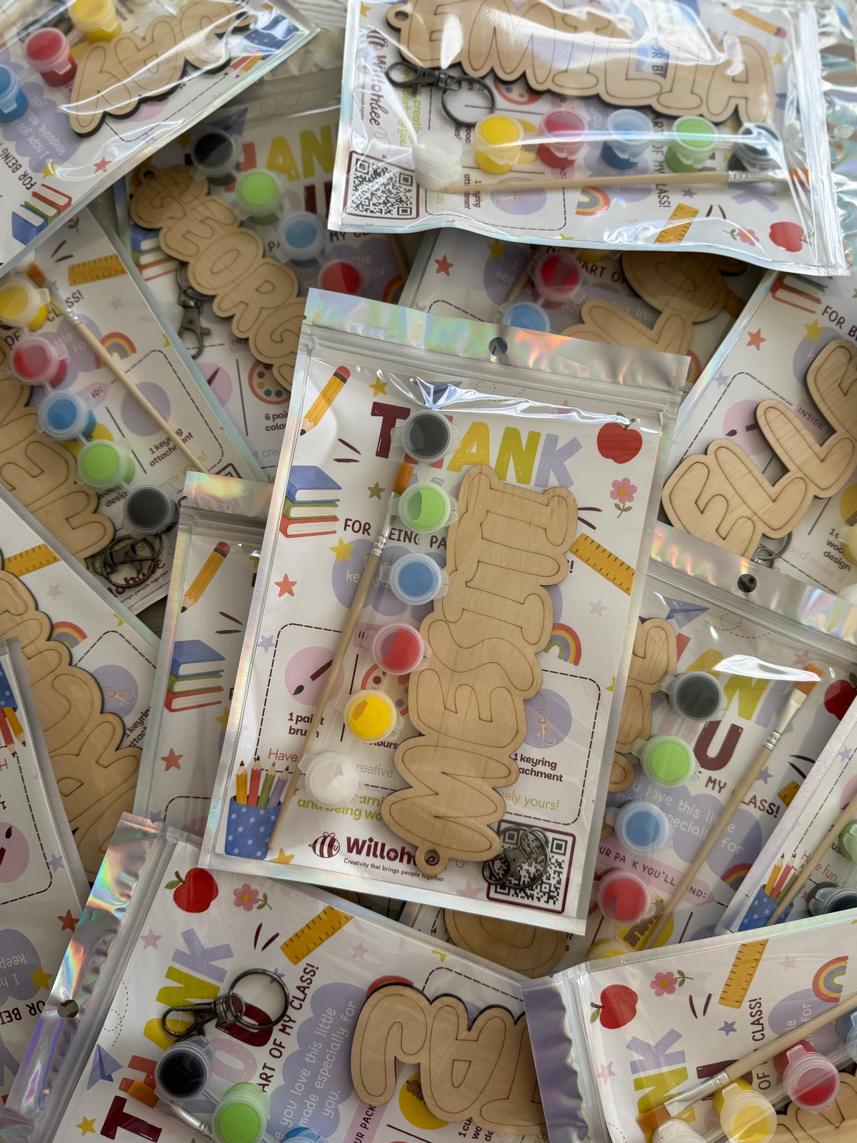 Personalised Paint Your Own Name Keyring – Student Gift Kit