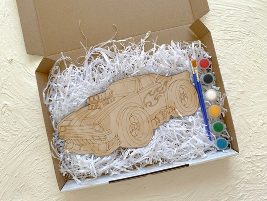 Rev & Race Wooden Car Painting Kit