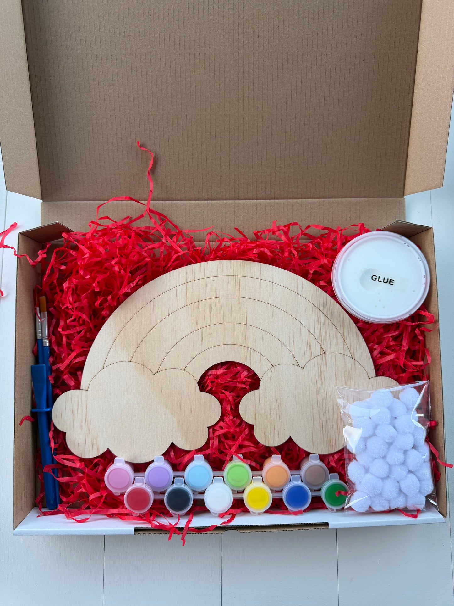 Rainbow Pom Pom Wooden Craft Kit